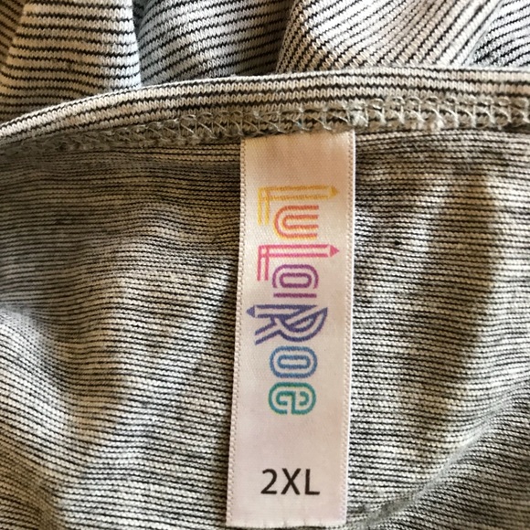 Lularoe Classic Tee Black and Gray Striped - Picture 3 of 3